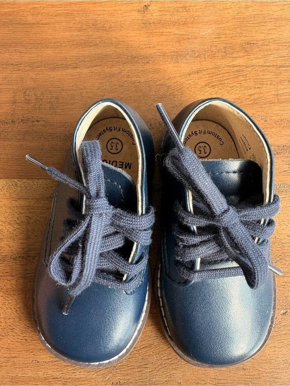 Footmates Todd Navy Leather Lace-Up Boots